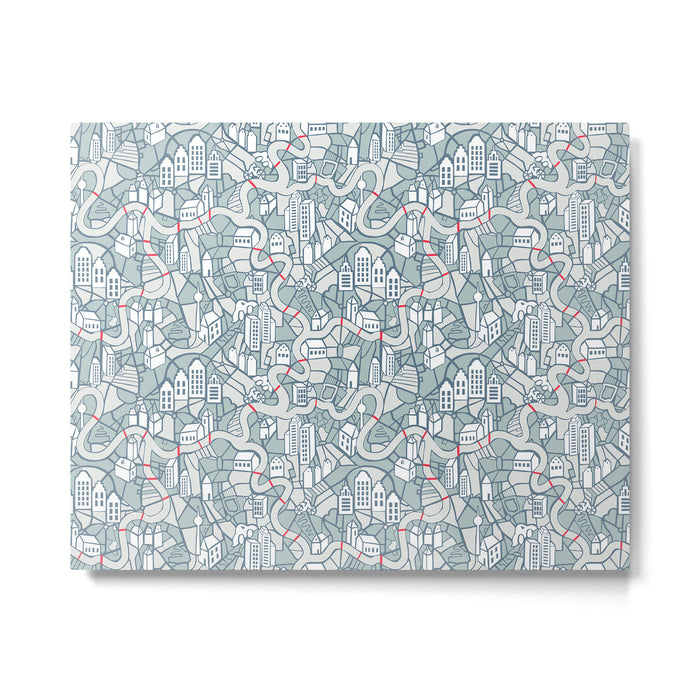 ma ville mon amour; City life collection blue teal  Metal Print Gallery Image 1