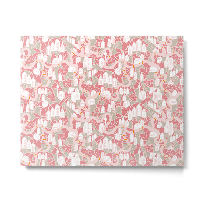ma ville mon amour; City life collection pearl pink  Metal Print Gallery Image 1