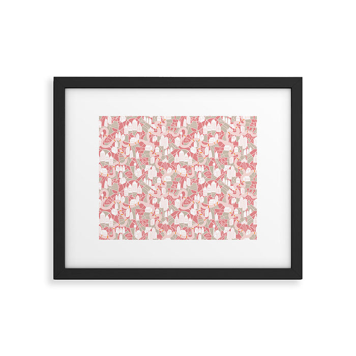 ma ville mon amour; City life collection pearl pink  Framed Art Print Gallery Image 1