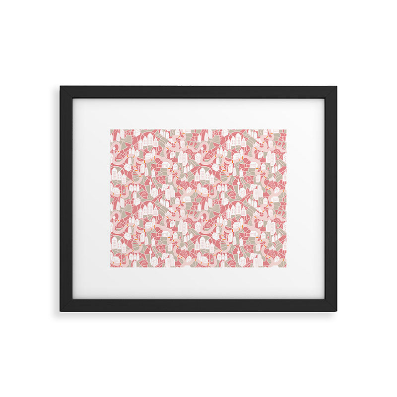 ma ville mon amour; City life collection pearl pink  Framed Art Print Gallery Image 5
