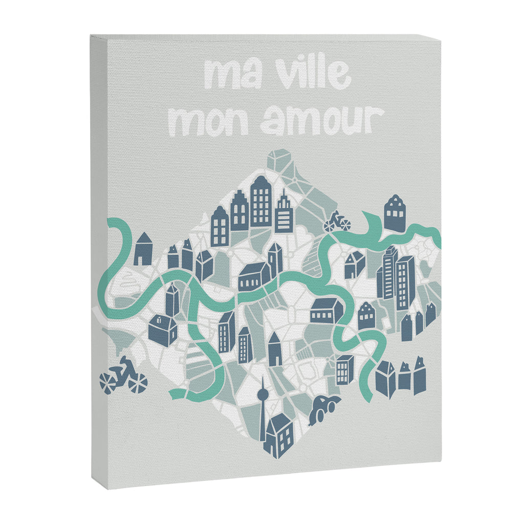ma ville mon amour; City life collection soft grey  Canvas Print Gallery Image 6