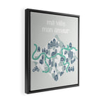 ma ville mon amour; City life collection soft grey  Framed Canvas Print Gallery Image 2