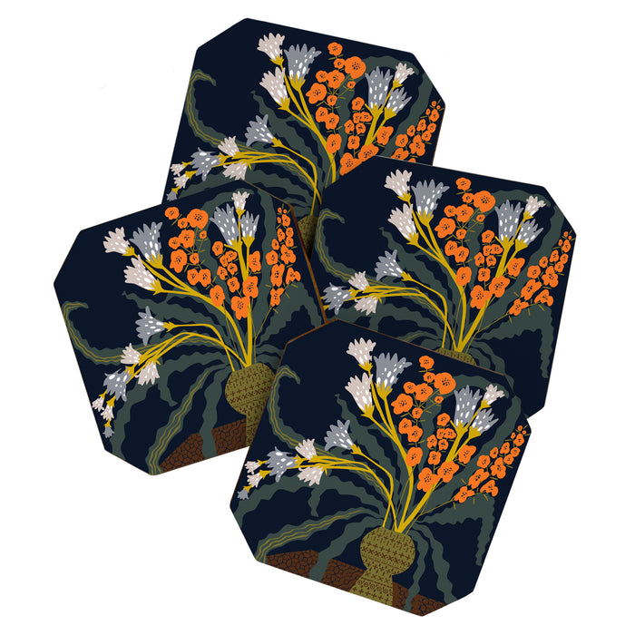 Matisse Flower Vase modern Illustration dark Coaster Gallery Image 1