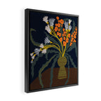 Matisse Flower Vase modern Illustration dark Framed Canvas Print Gallery Image 2