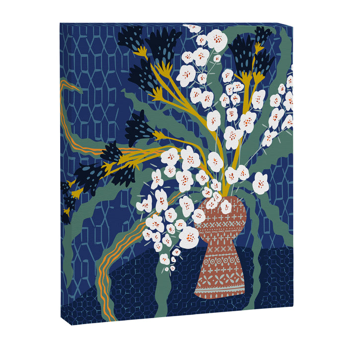 Matisse Flower Vase modern Illustration denim Canvas Print Gallery Image 1