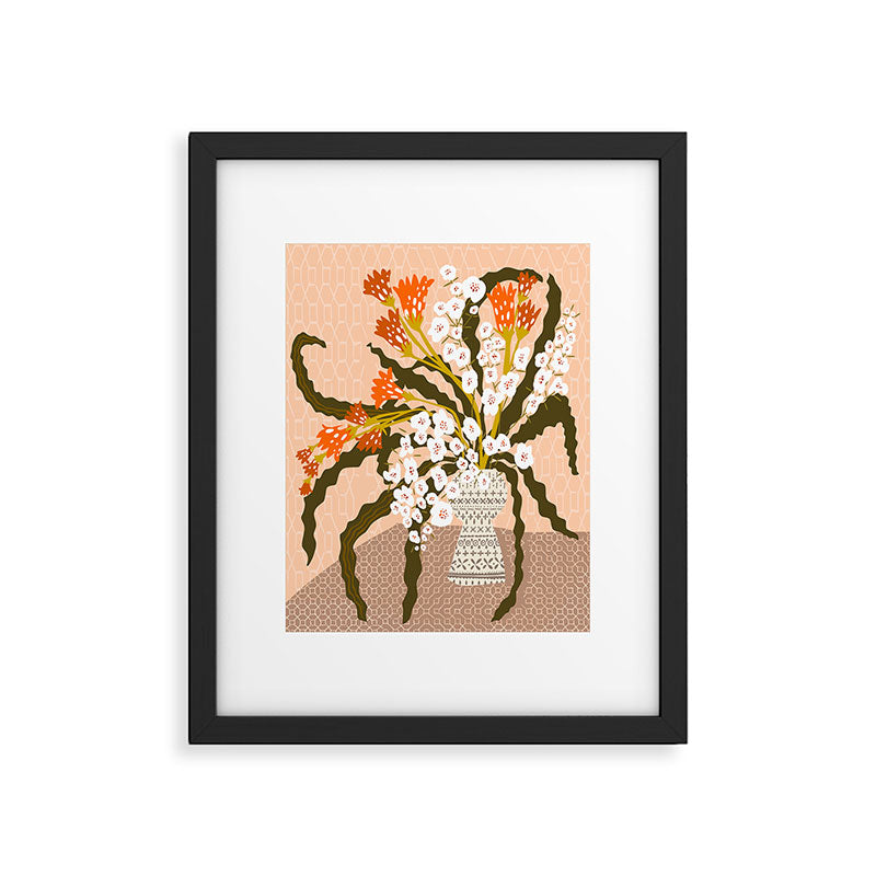 Matisse Flower Vase modern Illustration earthy colors Framed Art Print Gallery Image 5