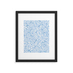 Matisse leaves pattern modern minimalistic light sky blue Framed Art Print Gallery Image 5