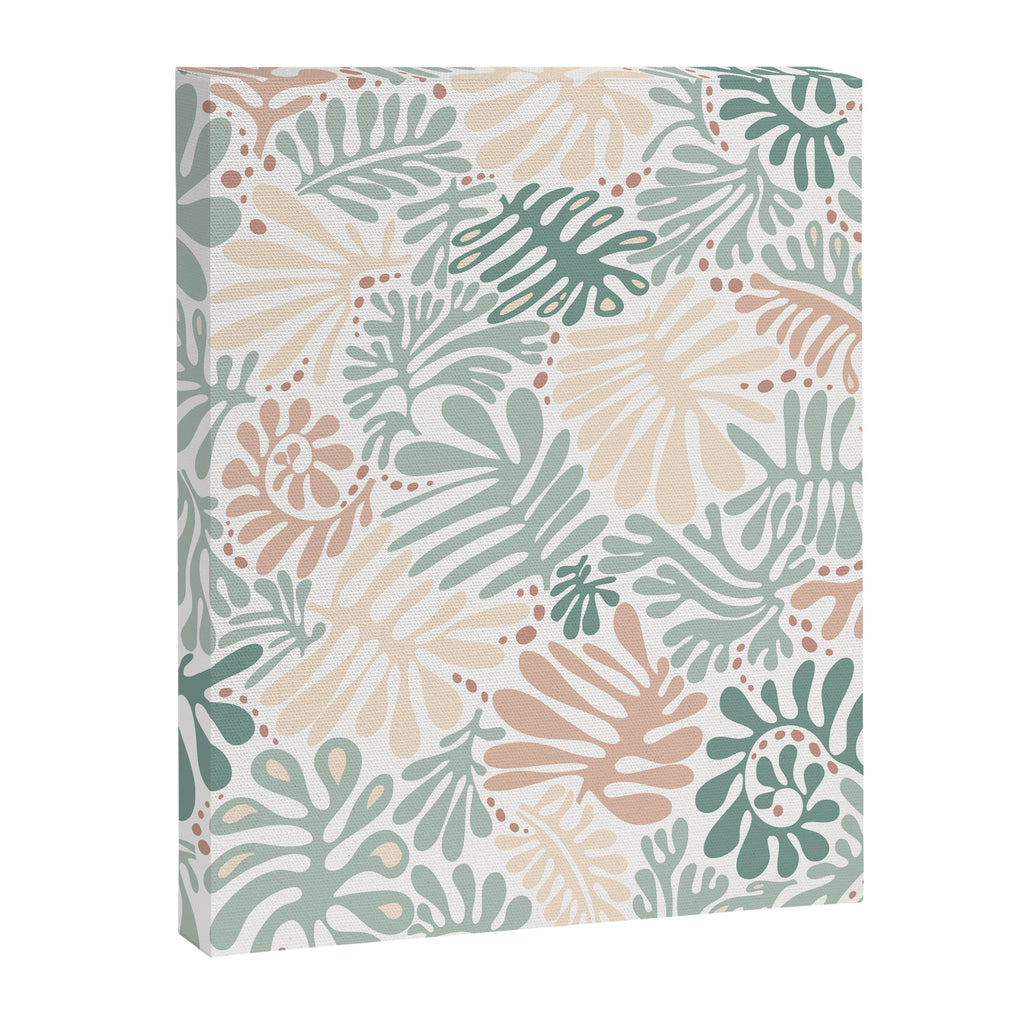 Matisse leaves pattern modern minimalistic pastel crayon soft colors Canvas Print Gallery Image 6