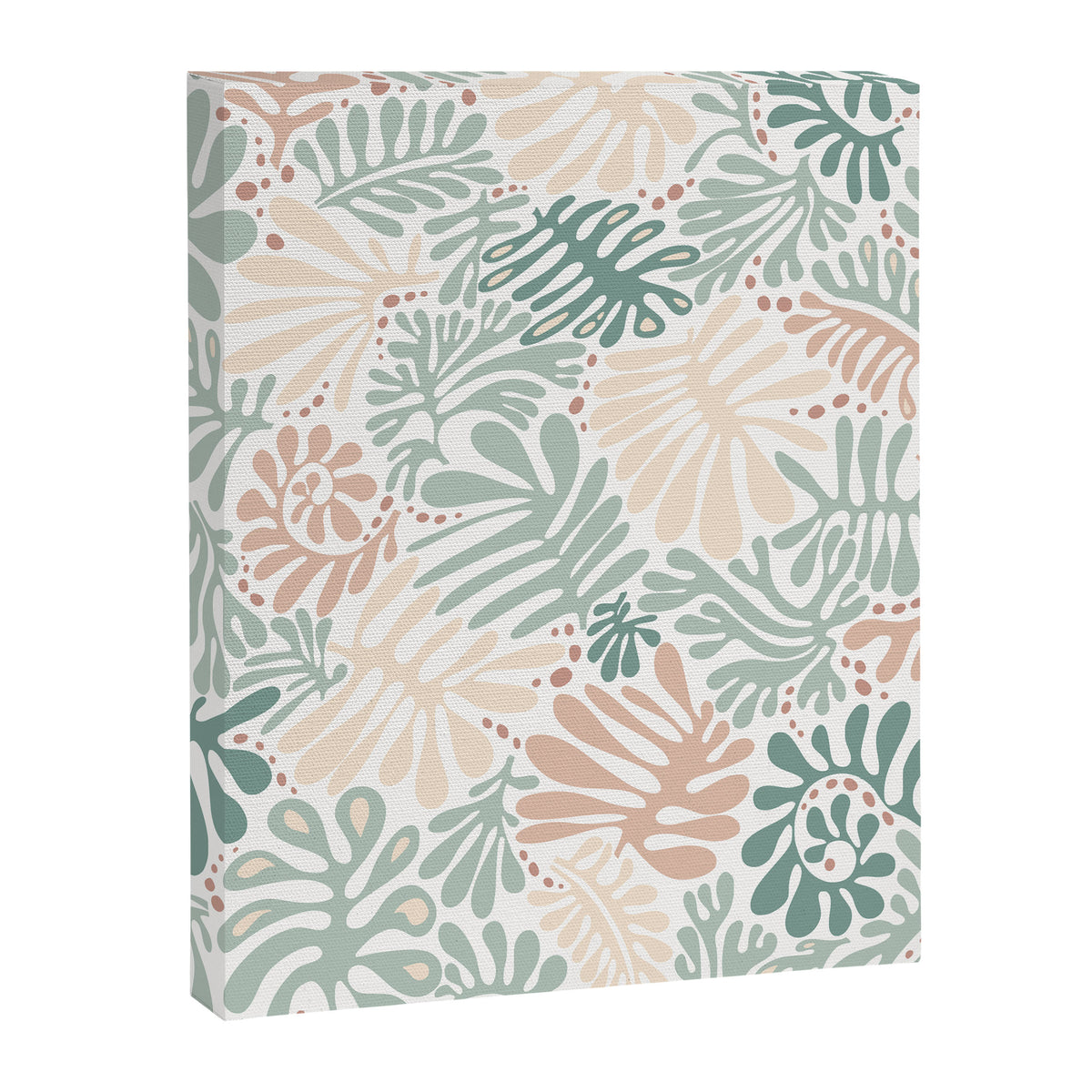 Matisse leaves pattern modern minimalistic pastel crayon soft colors Canvas Print Gallery Image 6