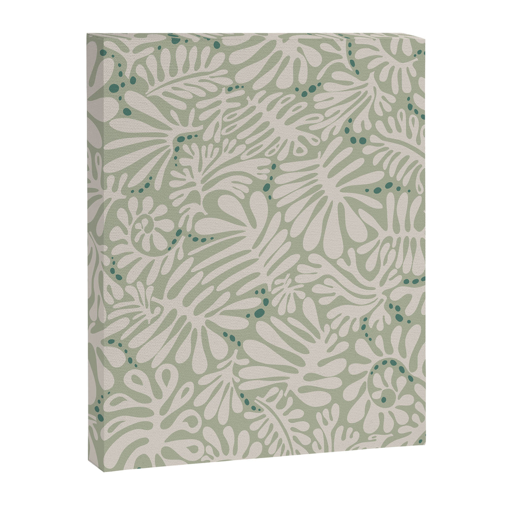 Matisse minimalistic leave pattern light sage green Canvas Print Gallery Image 6