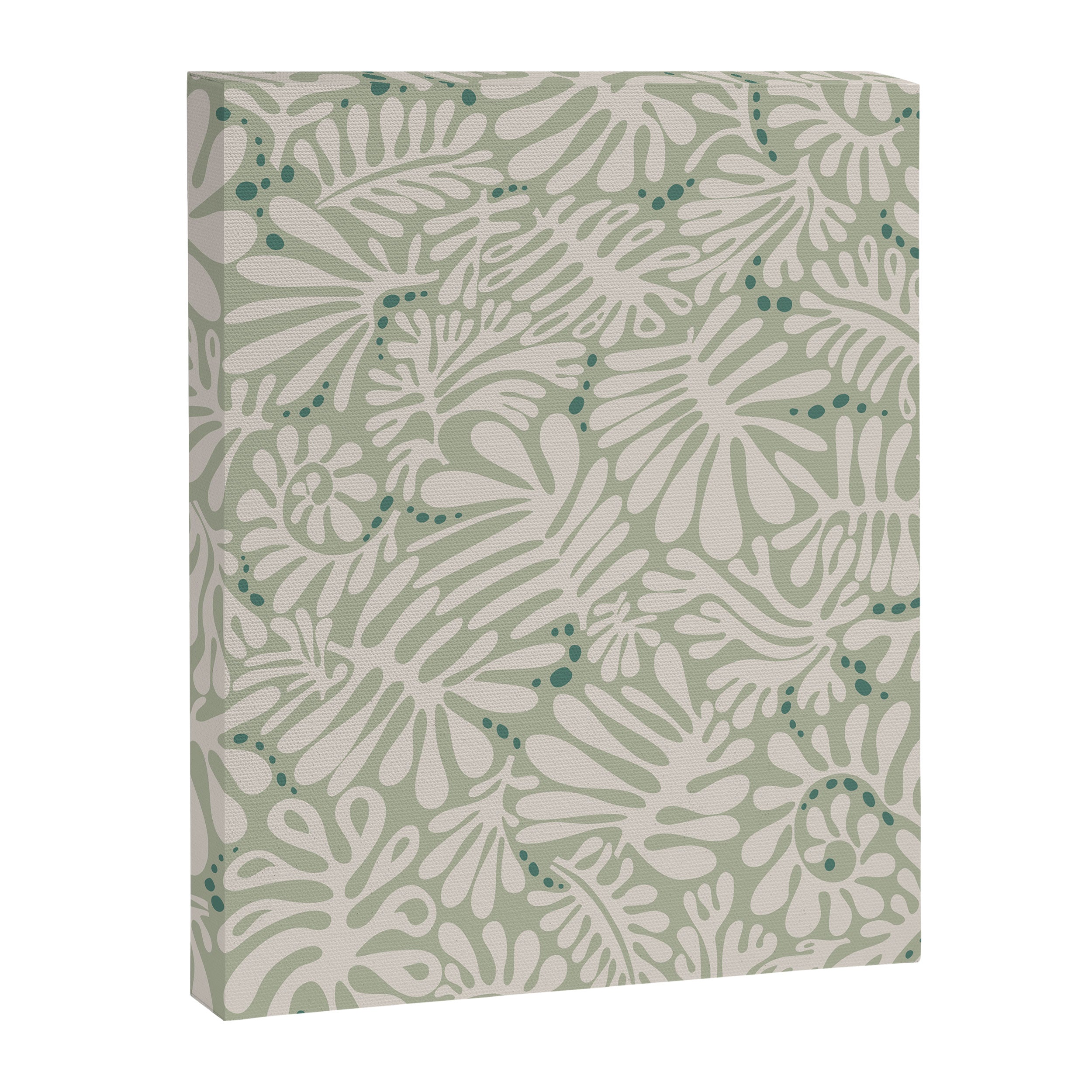 Matisse minimalistic leave pattern light sage green Canvas Print Gallery Image 6