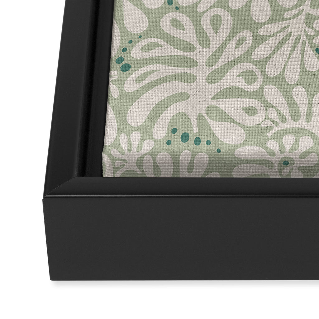 Matisse minimalistic leave pattern light sage green Framed Canvas Print Gallery Image 3