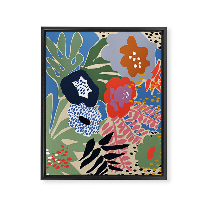 Maximalist floral shapes Framed Canvas Print Gallery Image 6