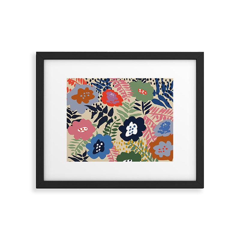 Maximalist floral shapes pattern Framed Art Print Gallery Image 5