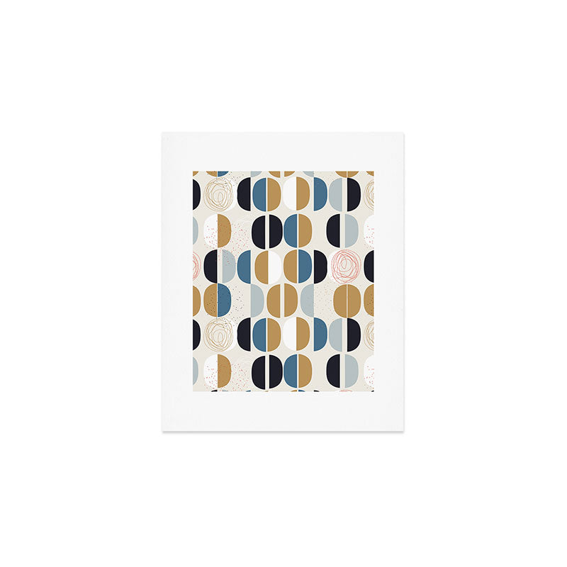 Mid century geometric pattern Art Print Gallery Image 1