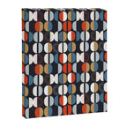 Mid century geometric pattern dark blue Canvas Print Gallery Image 8