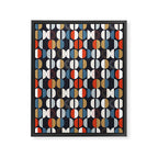 Mid century geometric pattern dark blue Framed Canvas Print Gallery Image 8