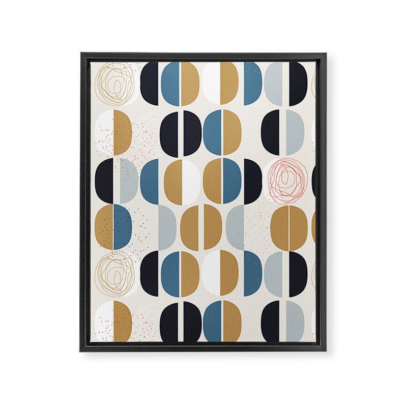 Mid century geometric pattern Framed Canvas Print Gallery Image 8