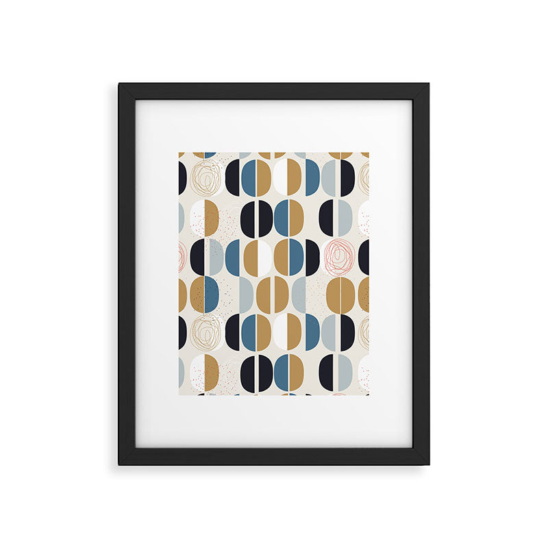 Mid century geometric pattern Framed Art Print Gallery Image 6