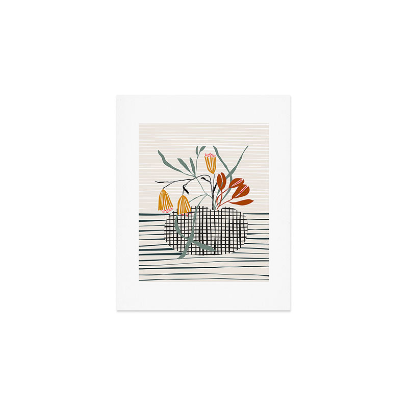 midcentury plant pot Art Print Gallery Image 1