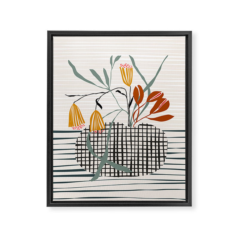midcentury plant pot Framed Canvas Print Gallery Image 6