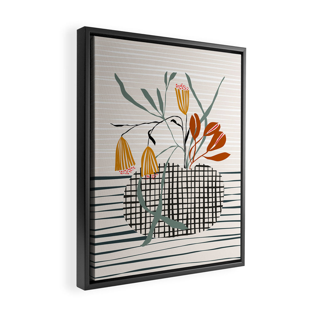 midcentury plant pot Framed Canvas Print Gallery Image 2