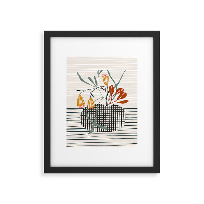 midcentury plant pot Framed Art Print Gallery Image 1