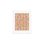 Minimal nordic flower pink with green Art Print Gallery Image 1