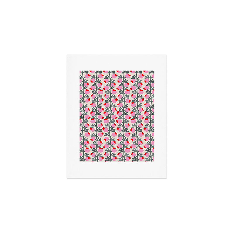 Minimal nordic flower pink Art Print Gallery Image 1