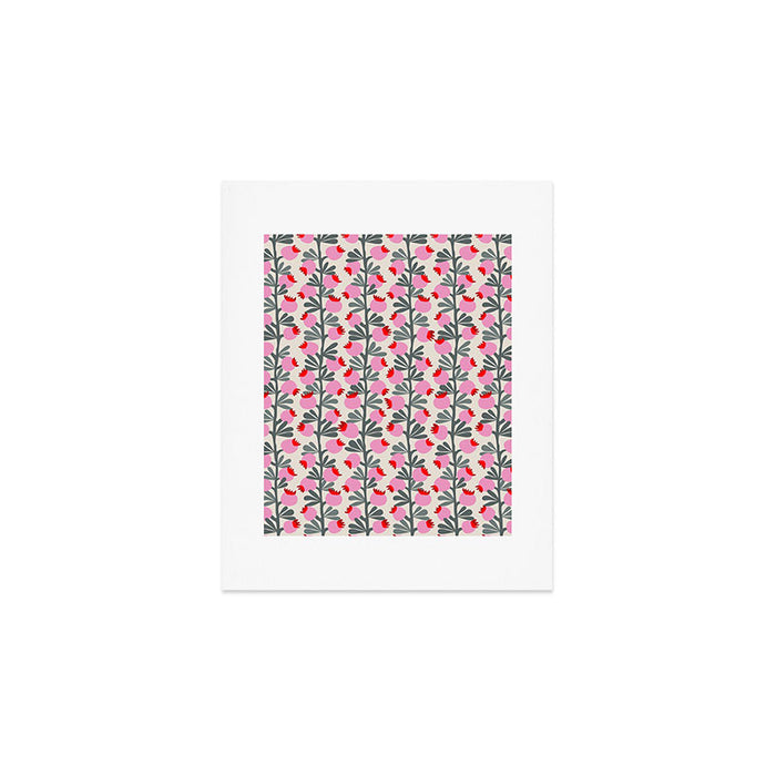 Minimal nordic flower pink Art Print Gallery Image 1