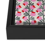 Minimal nordic flower pink Framed Canvas Print Gallery Image 3