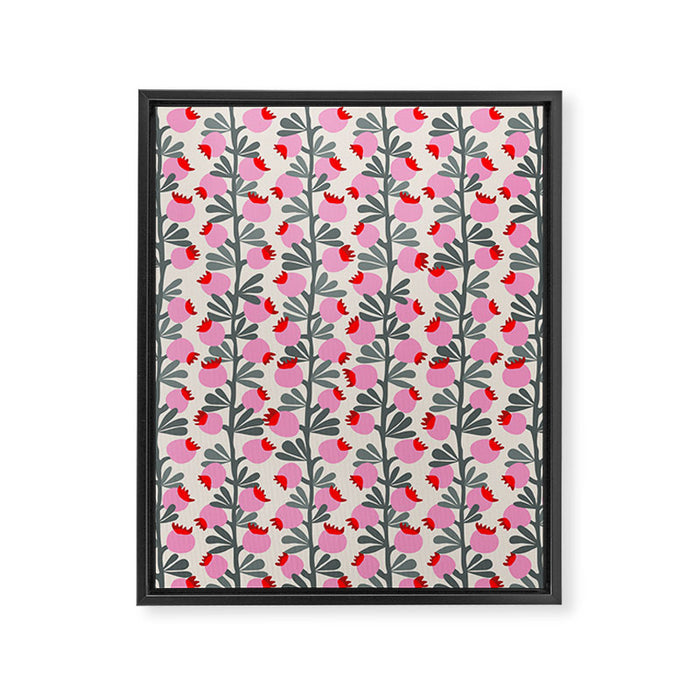 Minimal nordic flower pink Framed Canvas Print Gallery Image 1