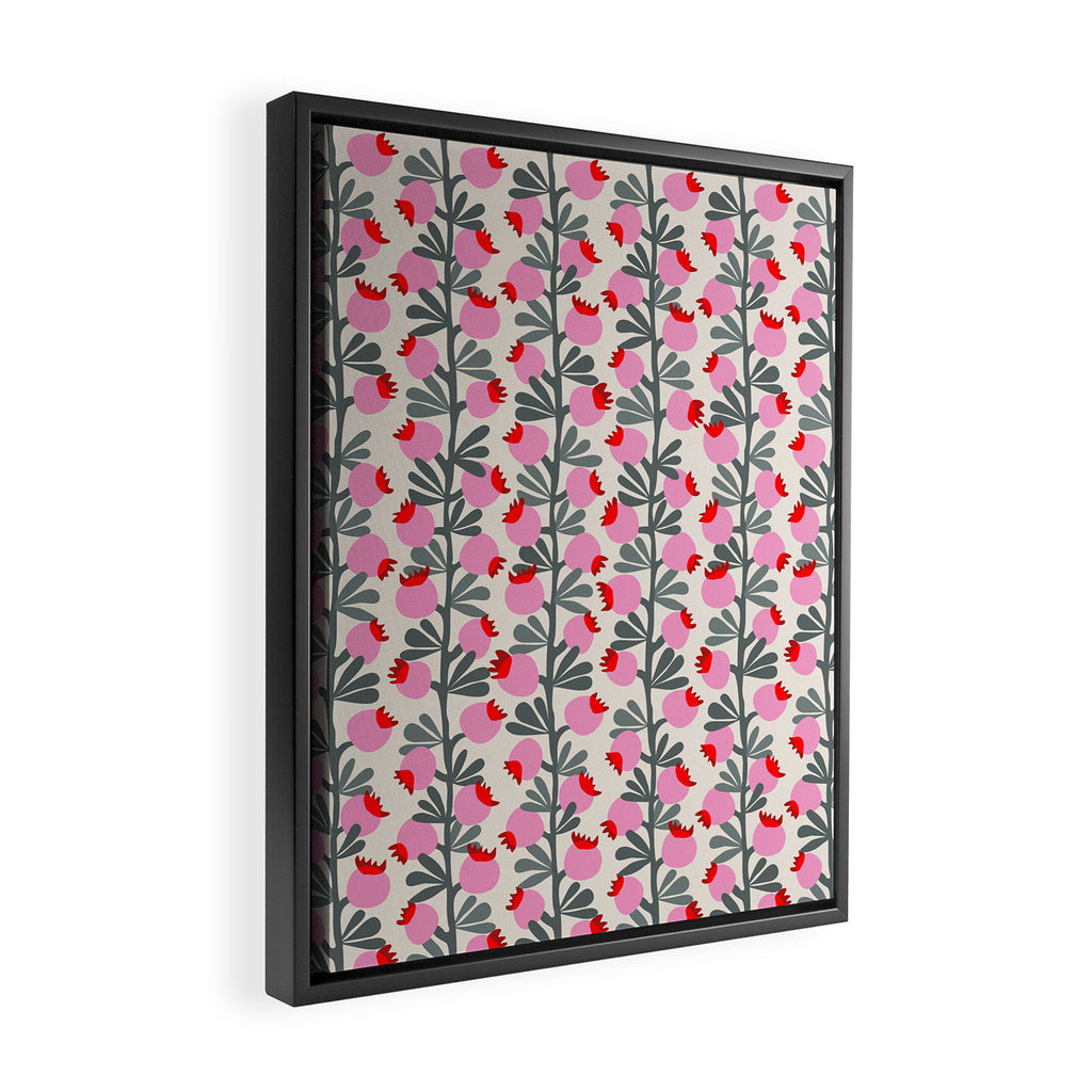 Minimal nordic flower pink Framed Canvas Print Gallery Image 2