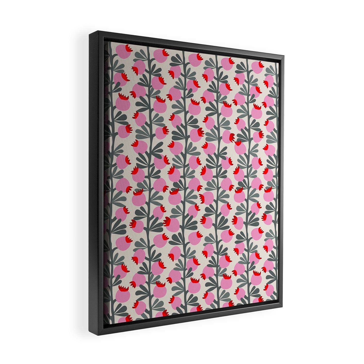 Minimal nordic flower pink Framed Canvas Print Gallery Image 2