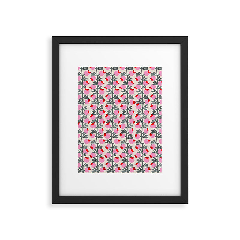 Minimal nordic flower pink Framed Art Print Gallery Image 5