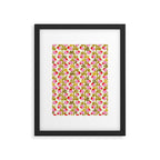 Minimal nordic flower pink with green Framed Art Print Gallery Image 5