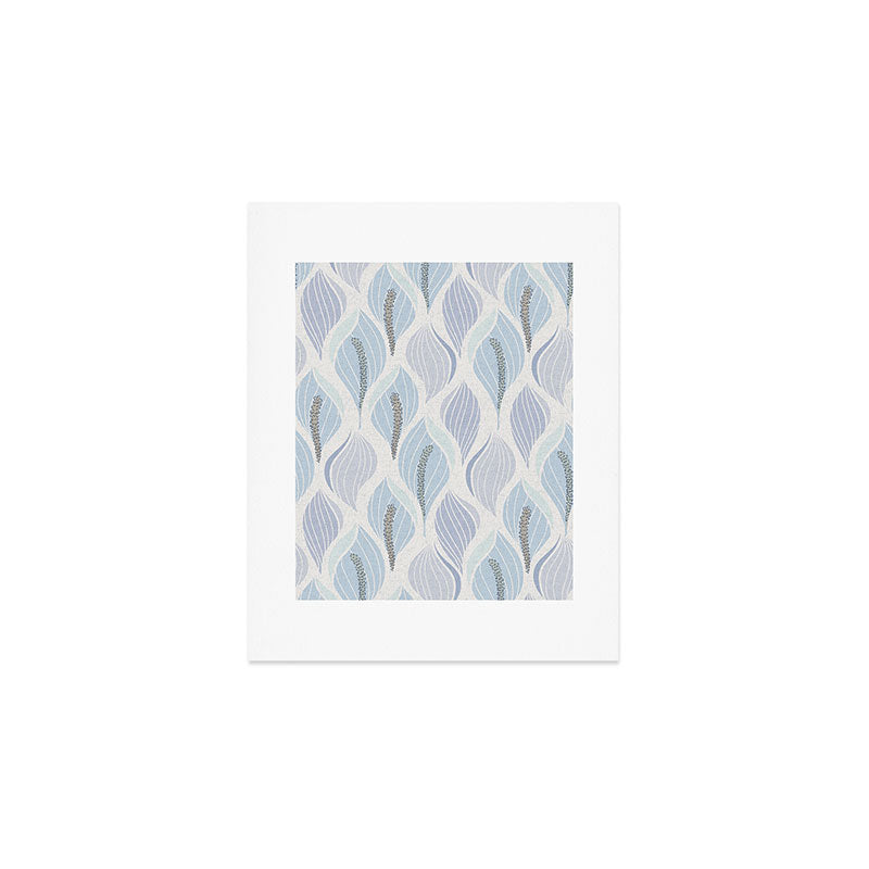 Minimalistic flow Peace lily flower powder blue Art Print Gallery Image 1