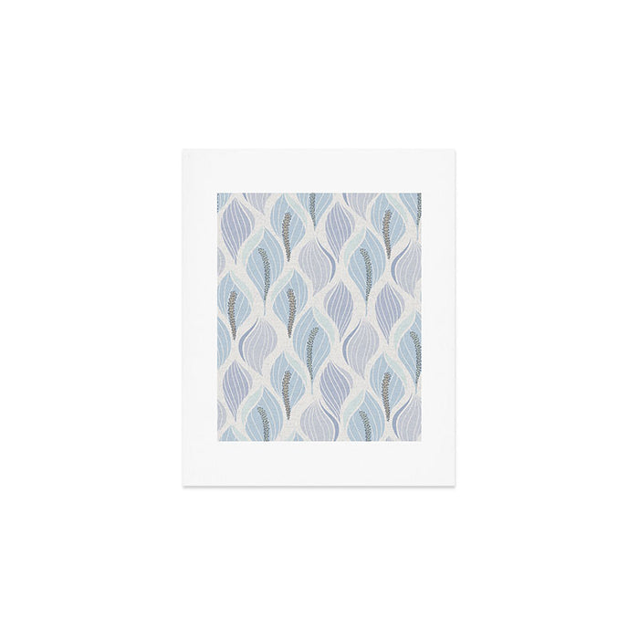Minimalistic flow Peace lily flower powder blue Art Print Gallery Image 1