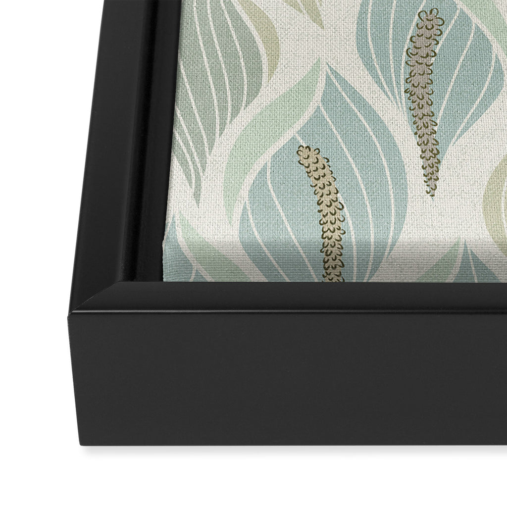 Minimalistic flow Peace lily soft green pattern Framed Canvas Print Gallery Image 3