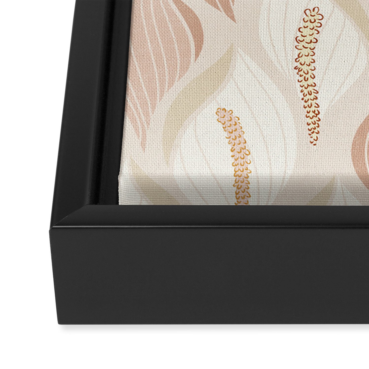 Minimalistic flow Peace lily soft peach Framed Canvas Print Gallery Image 3