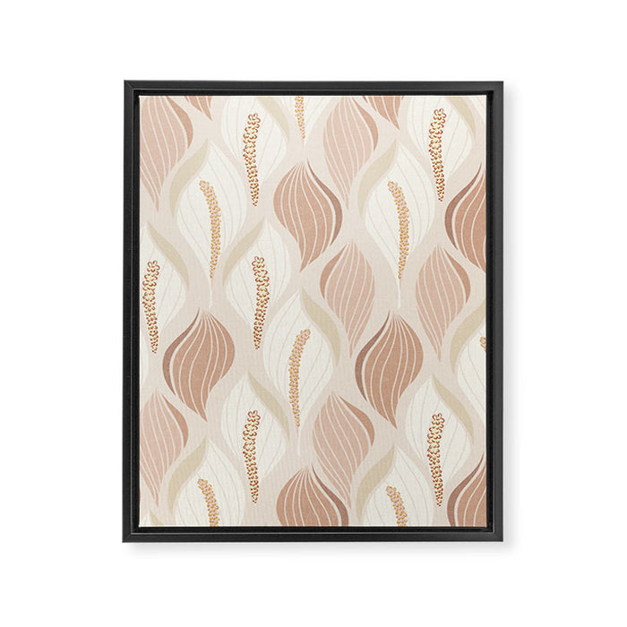 Minimalistic flow Peace lily soft peach Framed Canvas Print Gallery Image 1