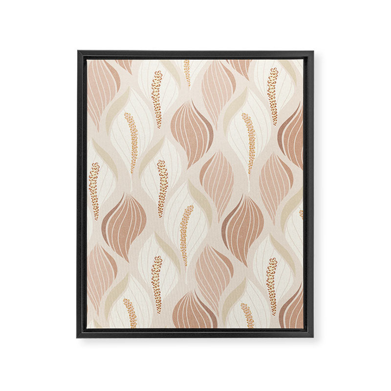 Minimalistic flow Peace lily soft peach Framed Canvas Print Gallery Image 6