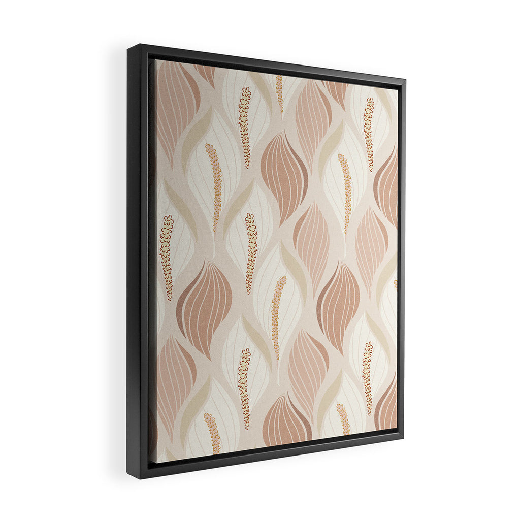 Minimalistic flow Peace lily soft peach Framed Canvas Print Gallery Image 2