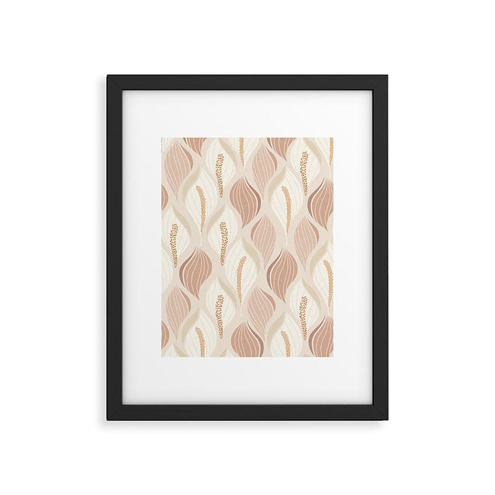 Minimalistic flow Peace lily soft peach Framed Art Print Gallery Image 1