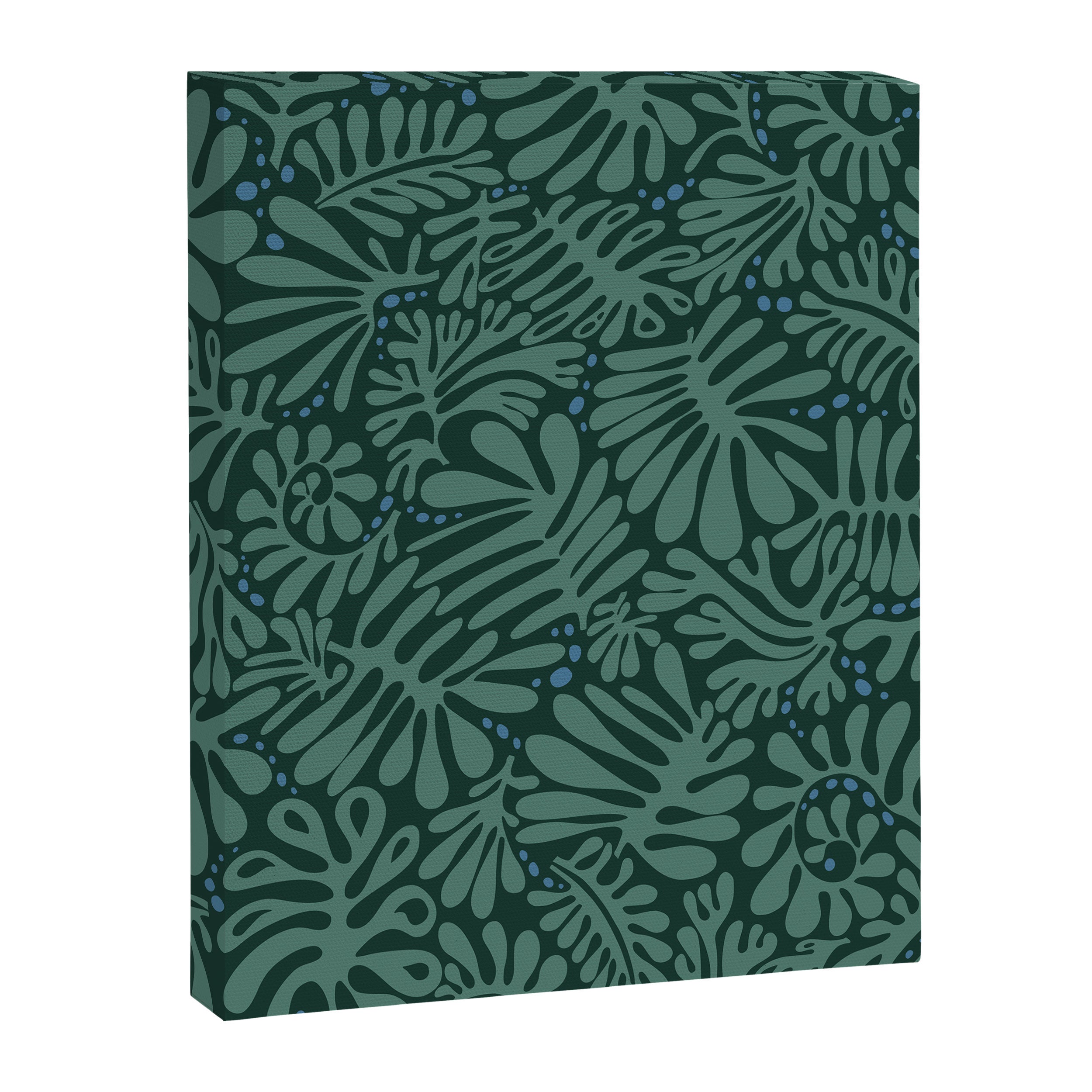 Minimalistic Matisse leaves dark sage green Canvas Print Gallery Image 6