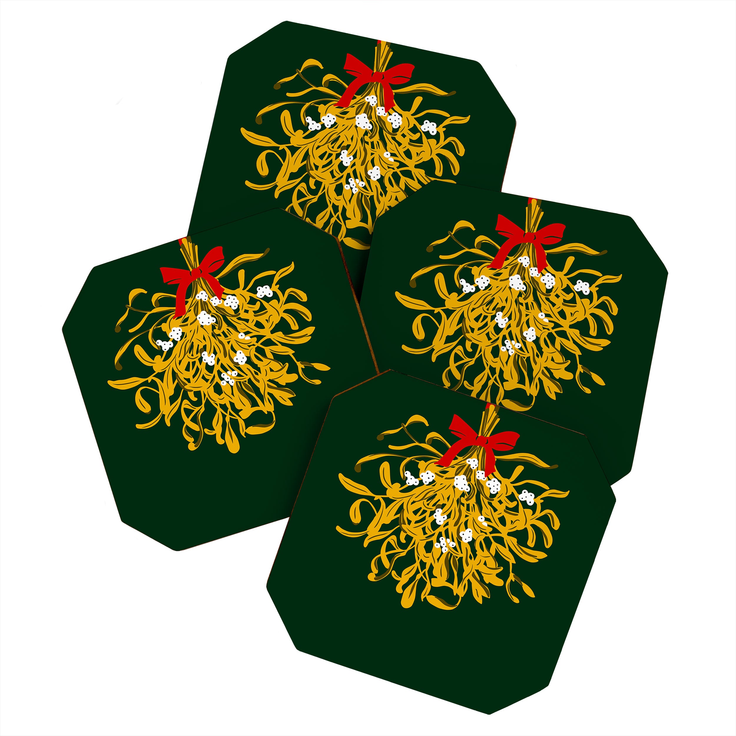Mistletoe for Christmas Coaster Gallery Image 1