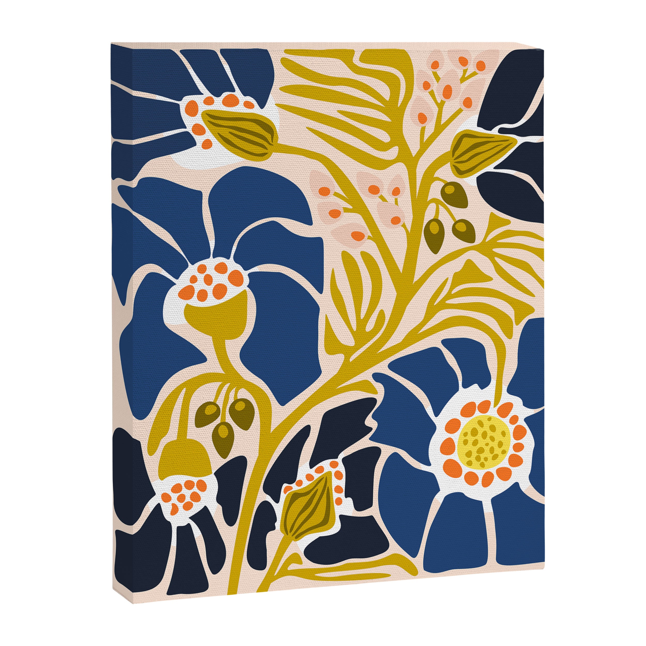 Modern floral illustration; Backyard flower Canvas Print Gallery Image 6