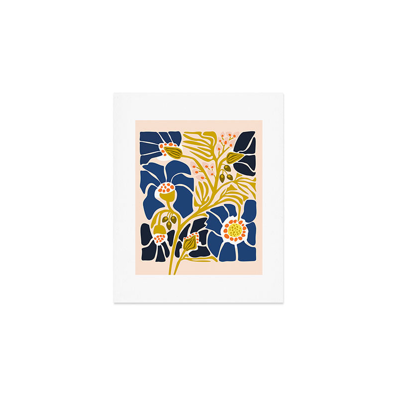 Modern floral illustration; Backyard flower Art Print Gallery Image 1
