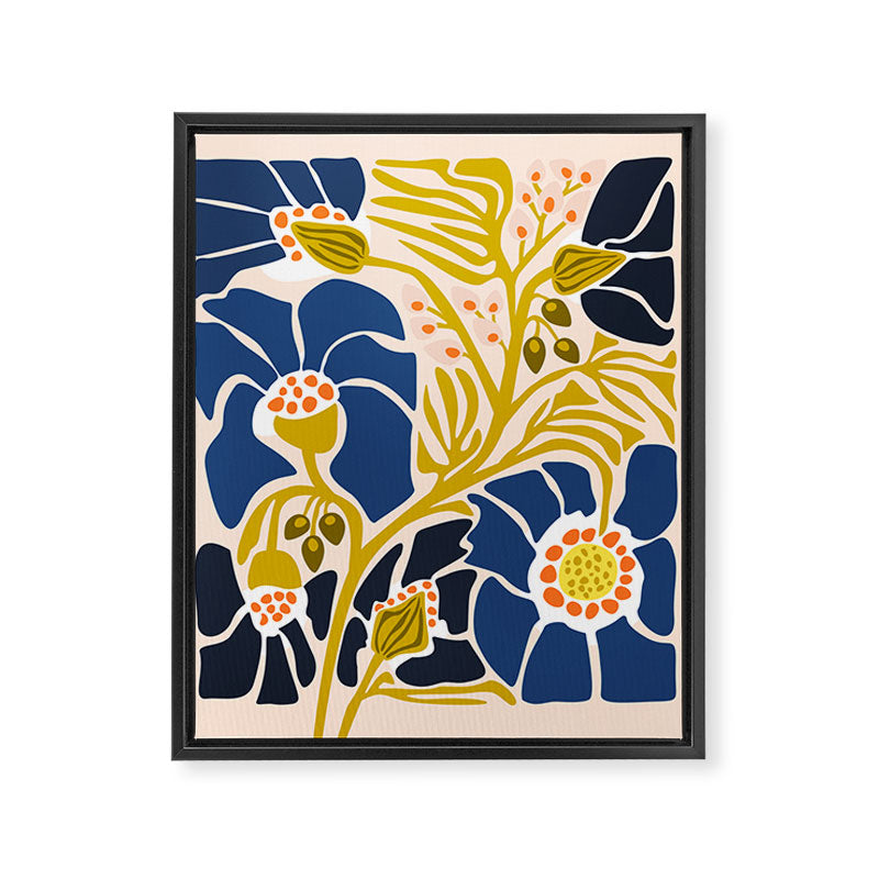 Modern floral illustration; Backyard flower Framed Canvas Print Gallery Image 6