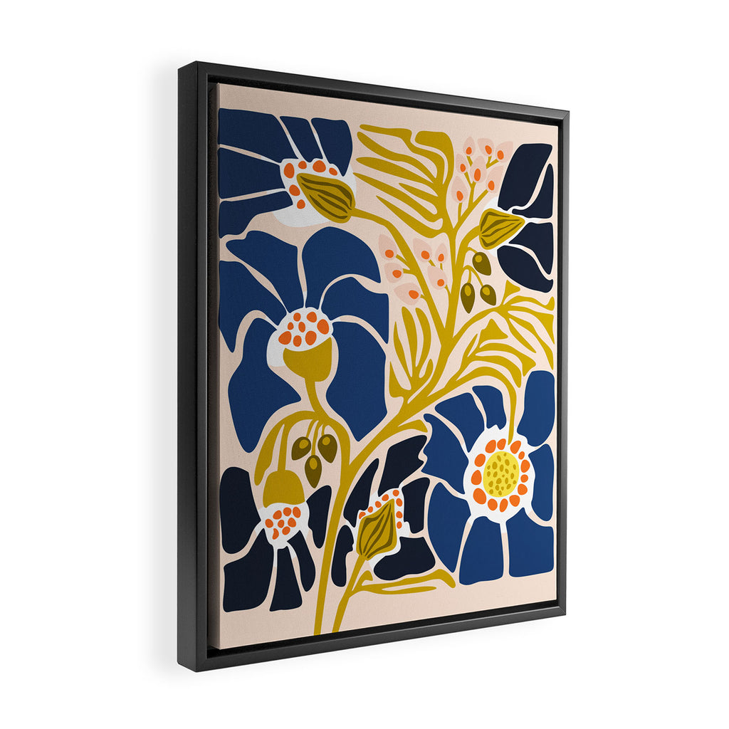 Modern floral illustration; Backyard flower Framed Canvas Print Gallery Image 2
